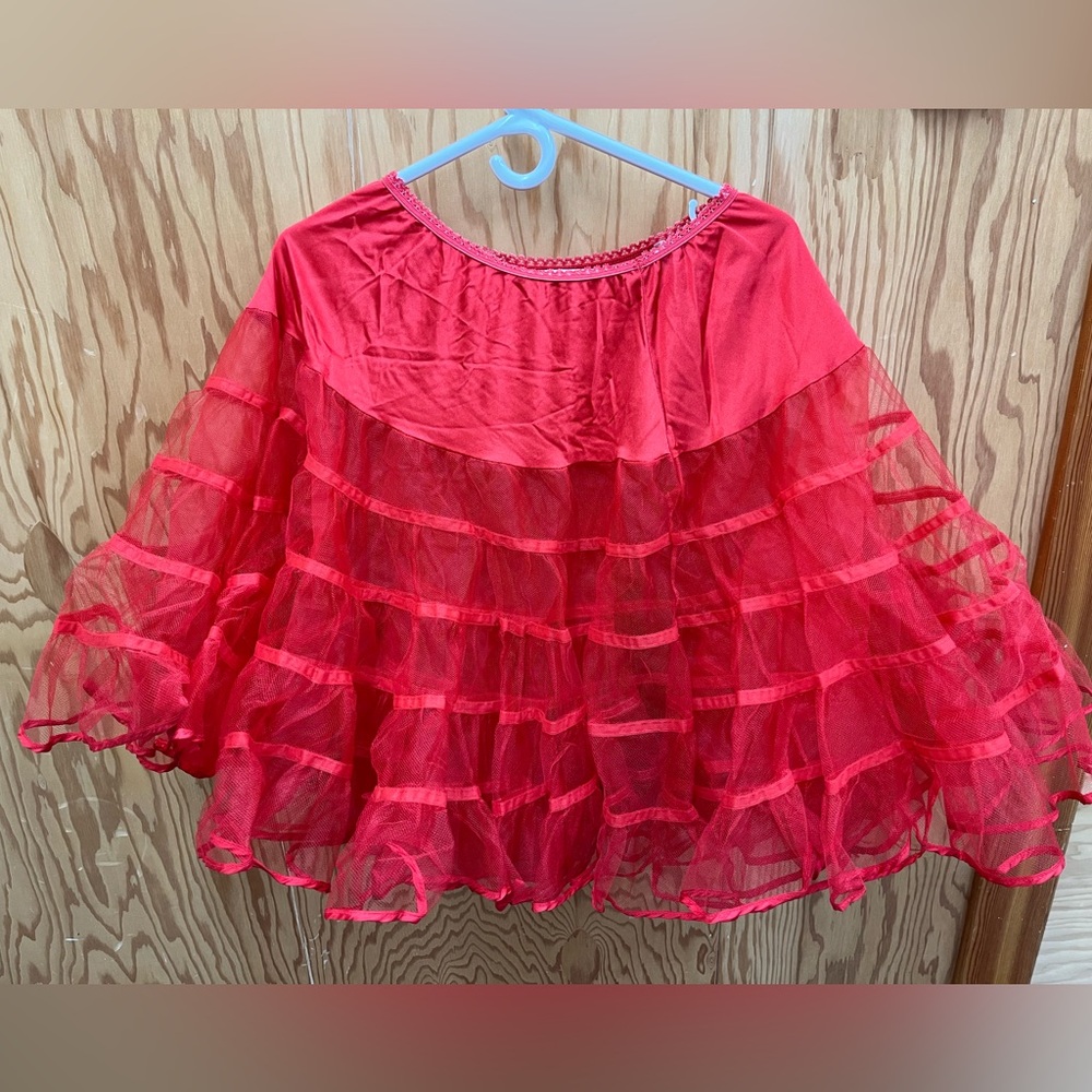 Cherry Velvet Crinoline Skirt